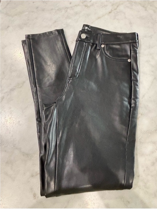 7 For All Mankind Pants - 7 For All Mankind Women Black Faux Leather Skinny Pants‎ Size S